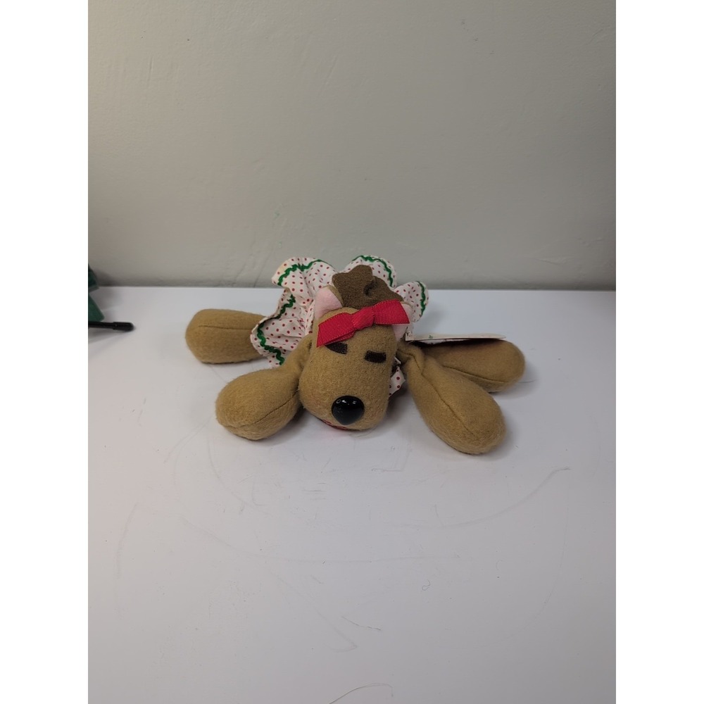 Hallmark Rhonda Reindeer Felt Plush Stuffed Christmas 1984 9" Laying Down Brown